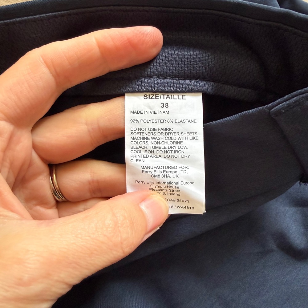 A11 Perry Ellis Motion Mens Navy Blue Performance Stretch Tech Golf Shorts Sz 38 - Picture 9 of 9